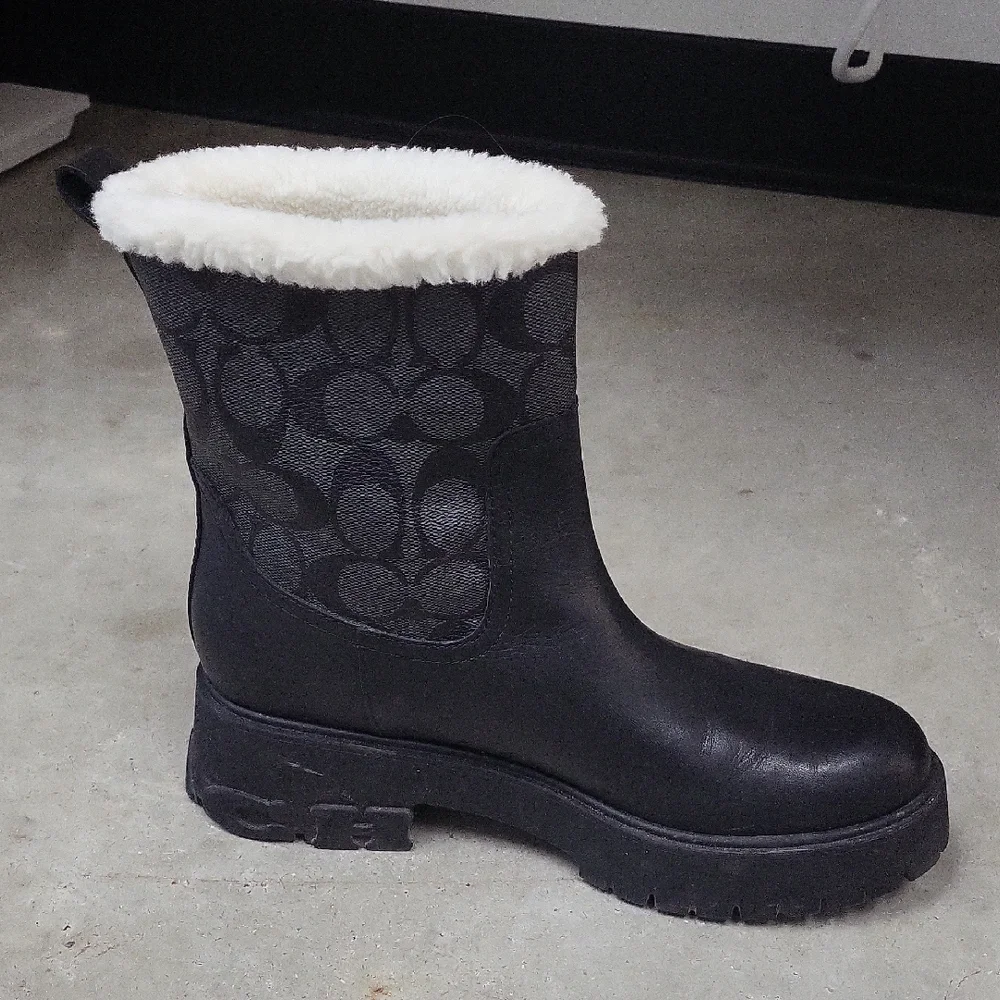 Coach Black and Gray Winter Boots Like New - Picture 2 of 5